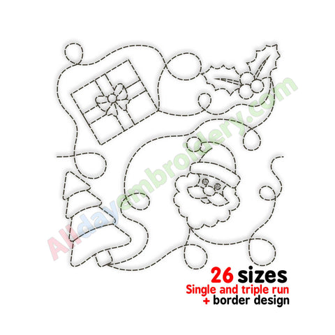 Christmas quilting embroidery design