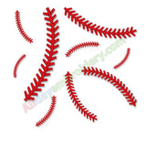 Baseball laces embroidery design