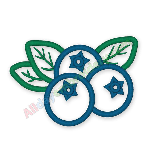 Blueberry Applique Design. Machine embroidery design