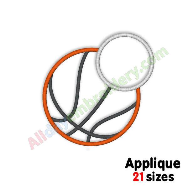 Basketball Embroidery Design. Machine embroidery design. Applique