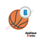 basketball ball applique embroidery