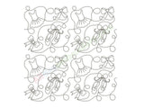 Ballerina edge to edge quilting embroidery design. Machine embroidery. Long arm pantograph.