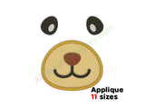 Cute bear face embroidery design.
