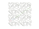 Bear quilting edge to edge embroidery design.
