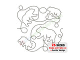 Bear quilting edge to edge embroidery design.