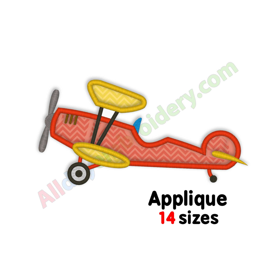 Biplane embroidery design