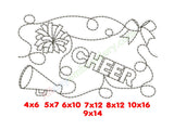 Cheerleading edge to edge quilting embroidery design.