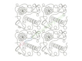 Cheerleading edge to edge quilting embroidery design.