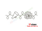 Cheerleading border embroidery design.