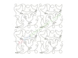 Chicken quilt block machine embroidery design.