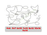 Chicken quilting embroidery design
