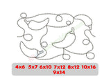 Chili pepper quilting embroidery design. Edge to edge quilt block
