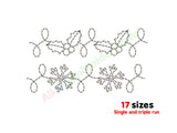 Holly border quilting embroidery and Snowflake quilting border embroidery.