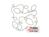 Christmas lights edge to edge embroidery design.