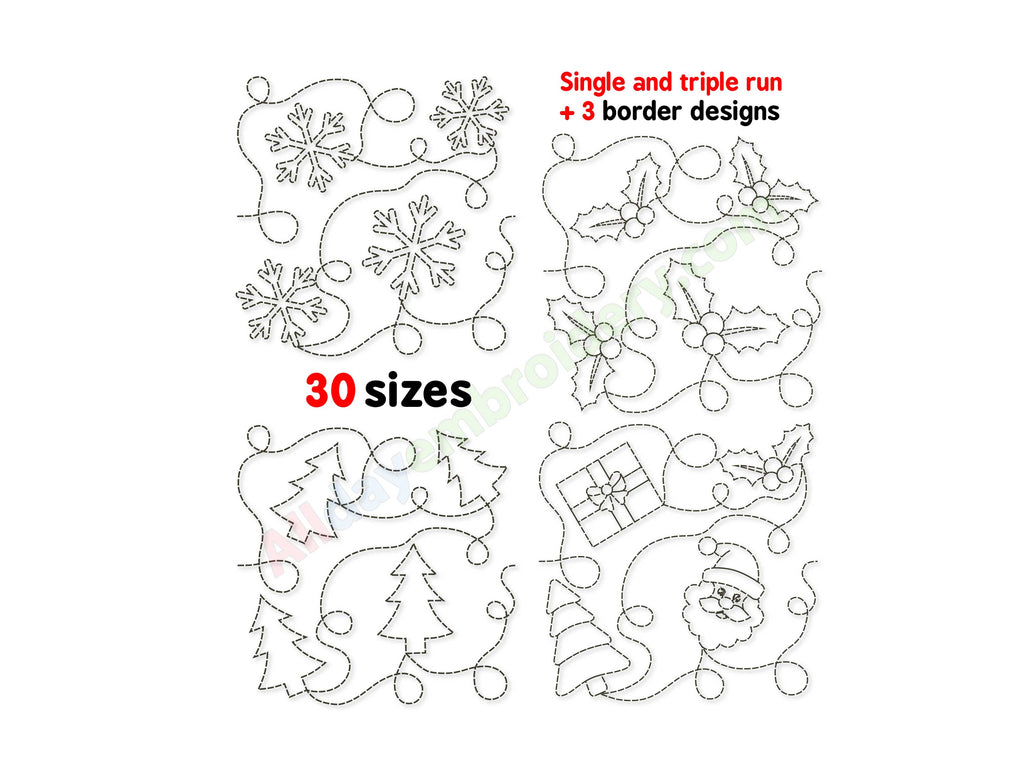 Christmas quilting embroidery design bundle