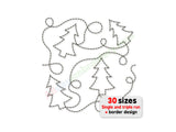 Christmas tree quilting embroidery design.
