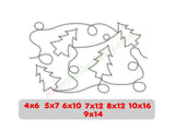 Christmas tree quilting embroidery design.
