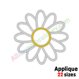 Daisy applique embroidery design