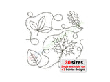 Fall leaves quilting edge to edge embroidery design.