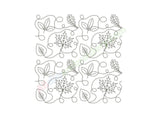 Fall leaves quilt block design.