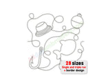 Fishing quilting embroidery design