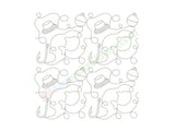 Fishing themed quilt block machine embroidery design.