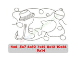 Rectangular quilting embroidery designs with fishing