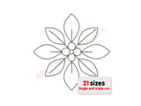 Flower quilting embroidery design.