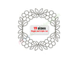 Flower wreath embroidery design.