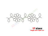 Flower quilting embroidery border design.