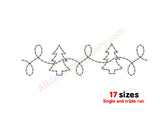 Pine tree quilting embroidery border design