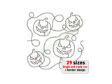 Jack O Lantern quilting edge to edge embroidery design.