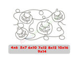 Jack O Lantern quilting edge to edge embroidery design.