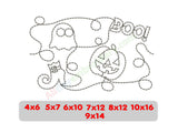Halloween themed quilting edge to edge embroidery design.