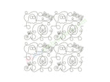 Halloween themed quilting edge to edge embroidery design.