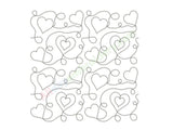 Heart quilt block embroidery design.