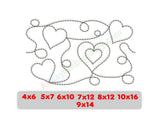 Heart quilting edge to edge embroidery
