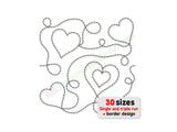 Heart quilting embroidery design.