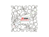 Hibiscus floral quilting embroidery background.