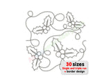 Holly quilting embroidery design.