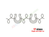 Horseshoe quilting embroidery design.