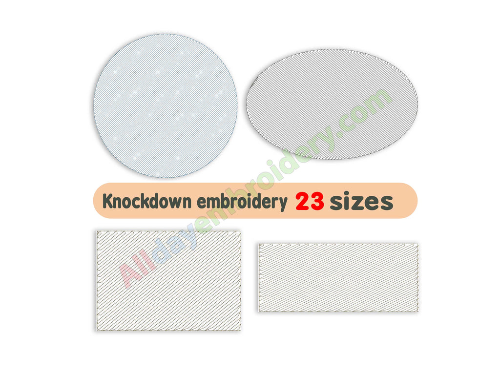 Knockdown stitch embroidery design