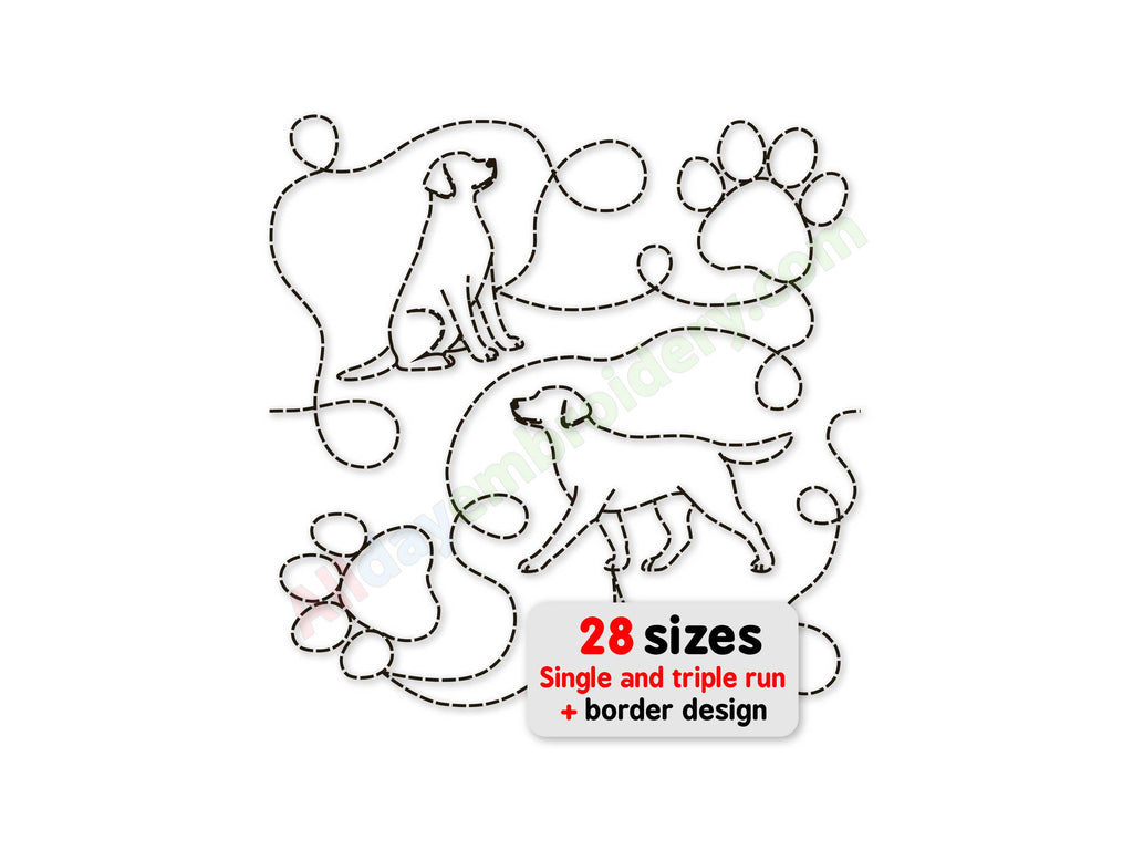 Labrador Retriever Quilting embroidery