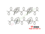 Fall leaves quilt border embroidery pattern.