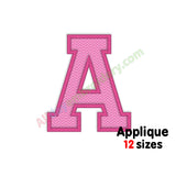 A applique embroidery letter