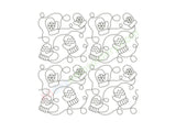 Mittens quilt block machine embroidery design