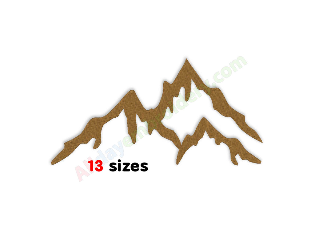 Mountain embroidery design. Fill stitch design.