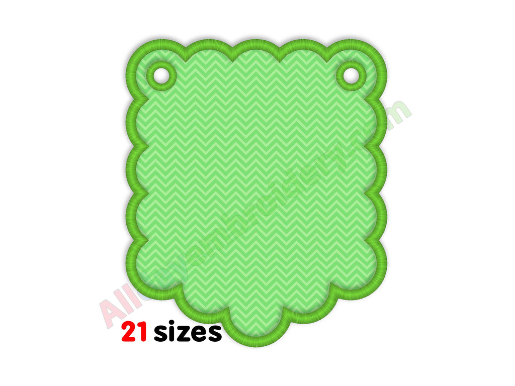 Scalloped party banner embroidery design