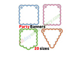 Party buntings embroidery designs