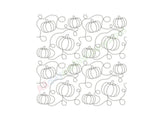 Pattern of pumpkins in a decorative arrangement on a white background